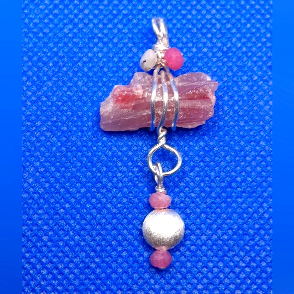 Pink Tourmaline Sterling Silver Pendant - Picture 10 of 14
